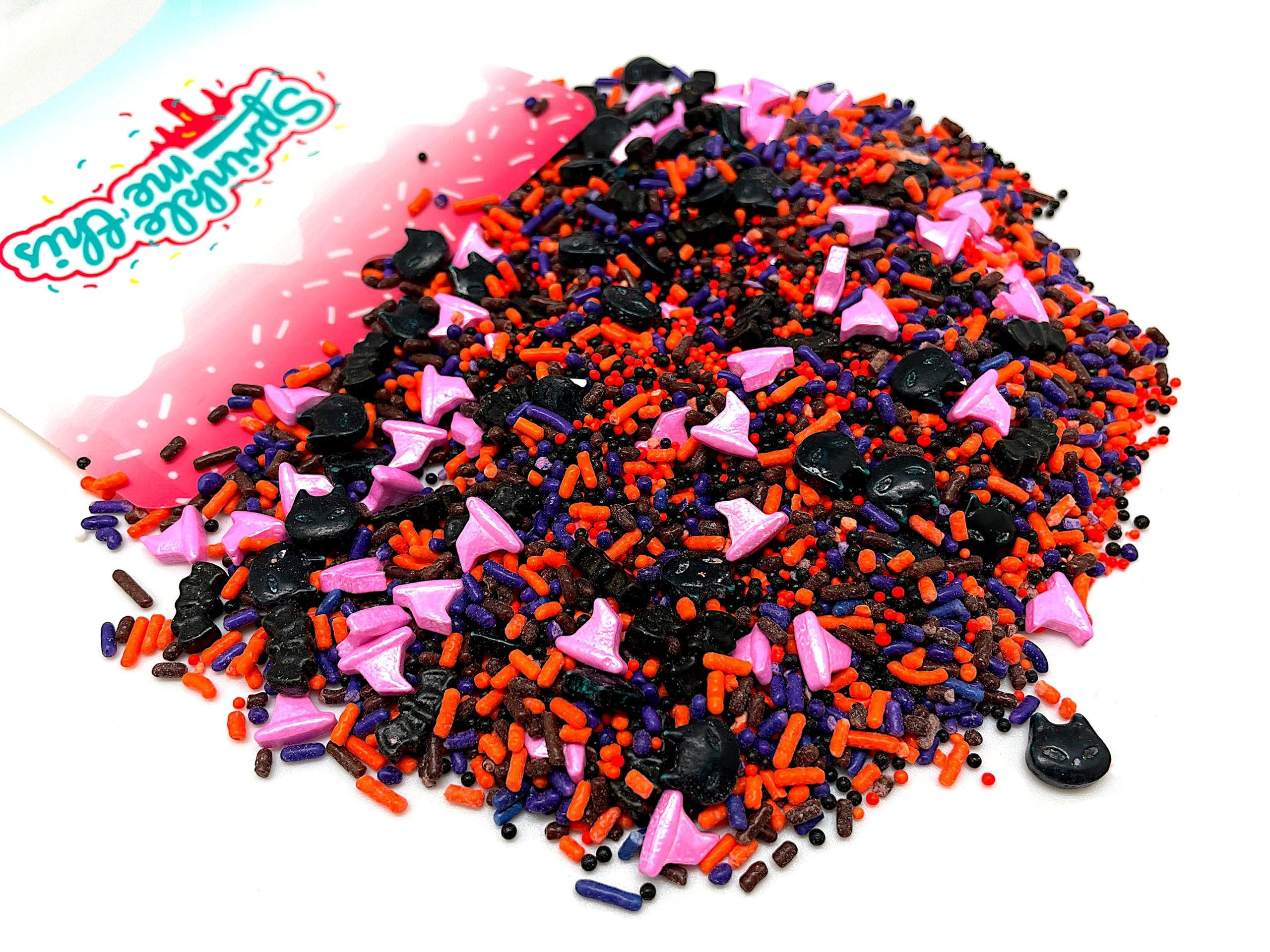 Sprinkle Me This Premium Halloween Sprinkle Mix - Edible Halloween Sprinkles For Baking And Decorating - Bulk Fancy Halloween Sprinkles - Fall Cake Sprinkles Medley (Dark Magic Mix)