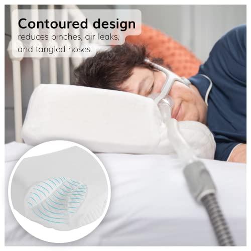BraceAbility BraceAbility CPAP Pillow - Side Sleeper Positional Soft Memory Foam Orthopedic Contour Posture Wedge for Anti-Snoring Prevention Nasal Relief Therapy for Men and Women