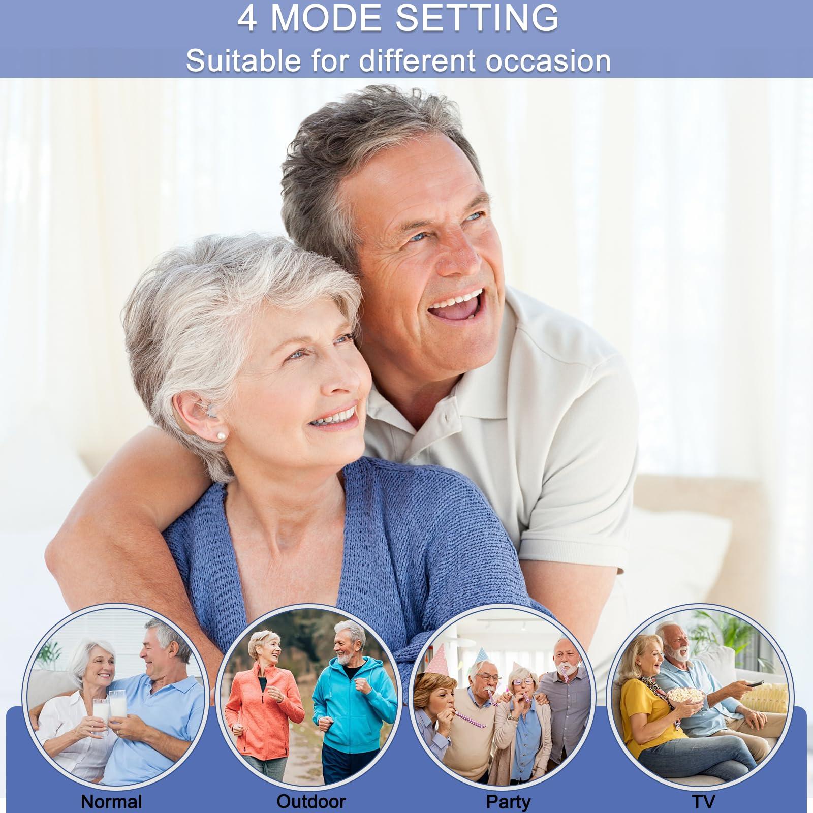 Grzcp Hearing Aids for Seniors & Adults (Not Amplifiers), Rechargeable Digital OTC Hearing Aids with 16-Channel Superior Sound Quality, 4 Adjustable Modes, Charging Case with Drying Function