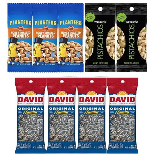 YESY Nuts Individual Packs - Healthy Snacks for Adults that includes Raw Almonds, Pistachios in shell, Sunflower seeds, and Planters nuts - Trail Mix Individual Packs - Perfect hiking snacks and travel snacks. (38 PACK)