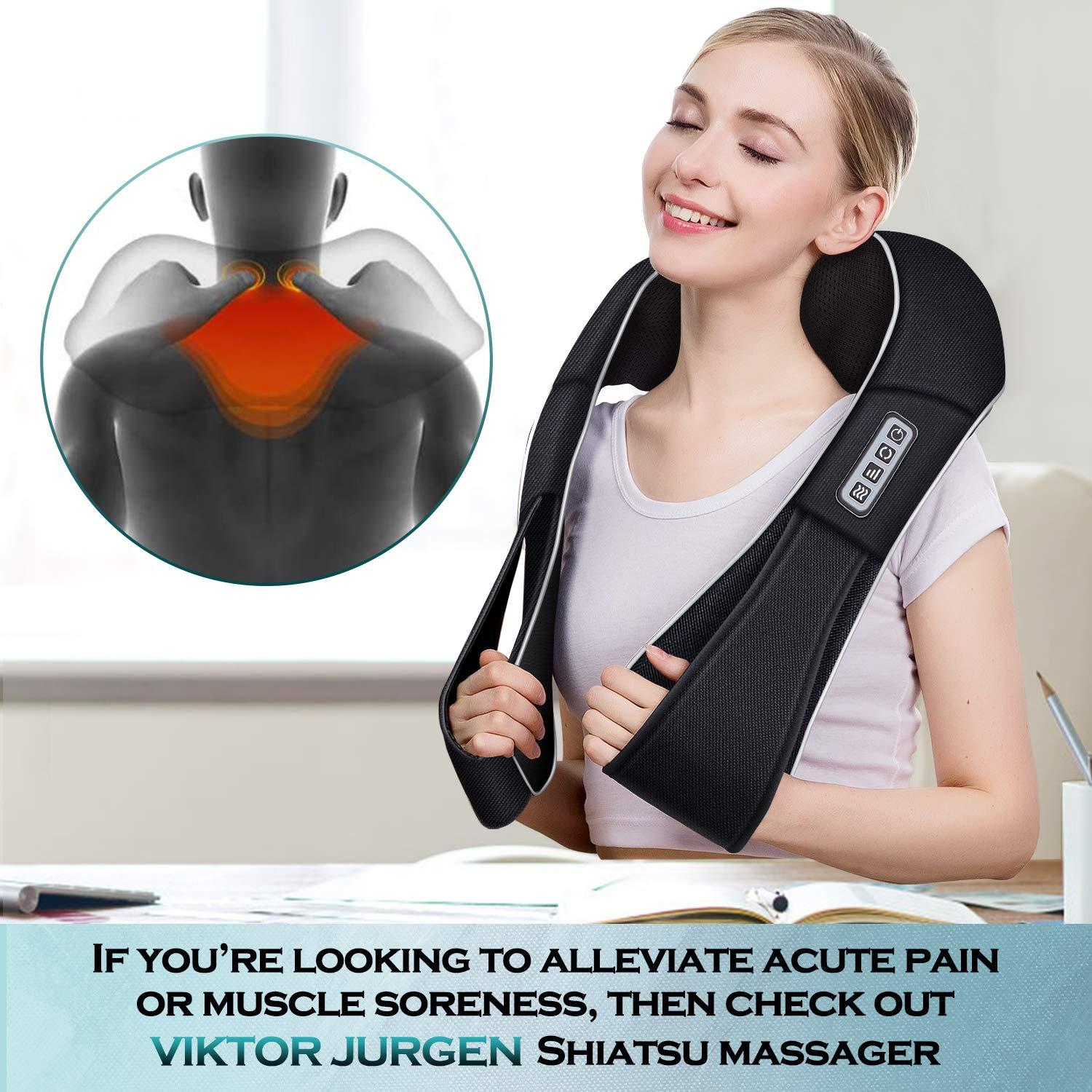 VIKTOR JURGEN VIKTOR JURGEN Christmas Gifts for Women & Men, Shiatsu Neck and Shoulder Massager with Heat Deep Tissue Kneading Sports Recovery Massagers for Back, Foot, Relaxation Gifts for Wife, Husband, Him, Her