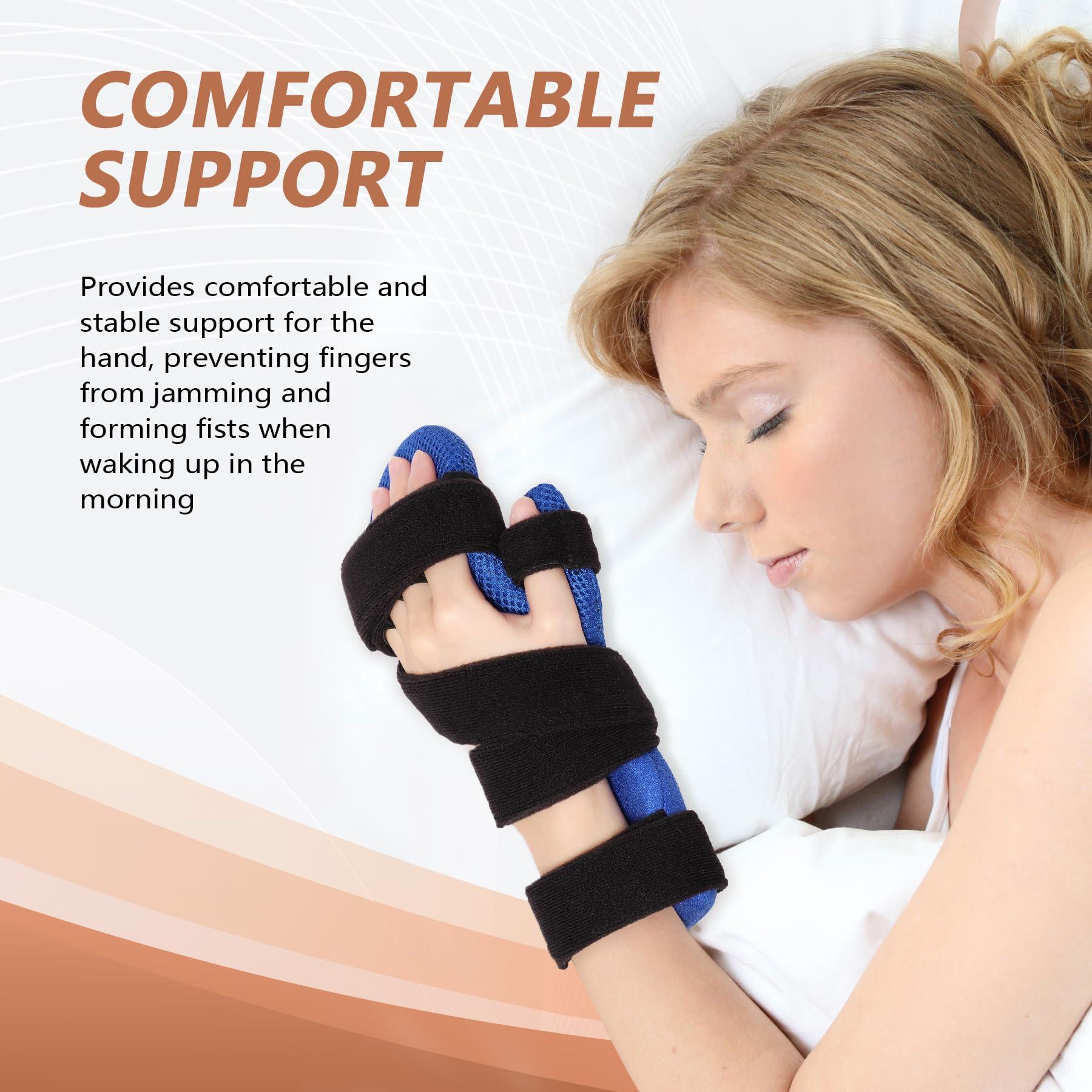 Scurnhau Scurnhau Resting Hand Splint, Night Sleeping Carpal Tunnel Wrist & Finger Splint, Stroke Hand Brace with Finger Support for Finger Contractures, Tendonitis, Arthritis, Fits Left and Right Hands, L