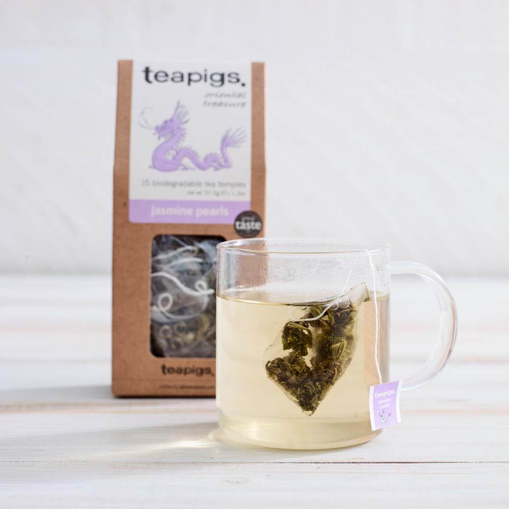 teapigs Teapigs Jasmine Pearls Tea Bags Made with Whole Leaves, 15 Count (Pack of 1)