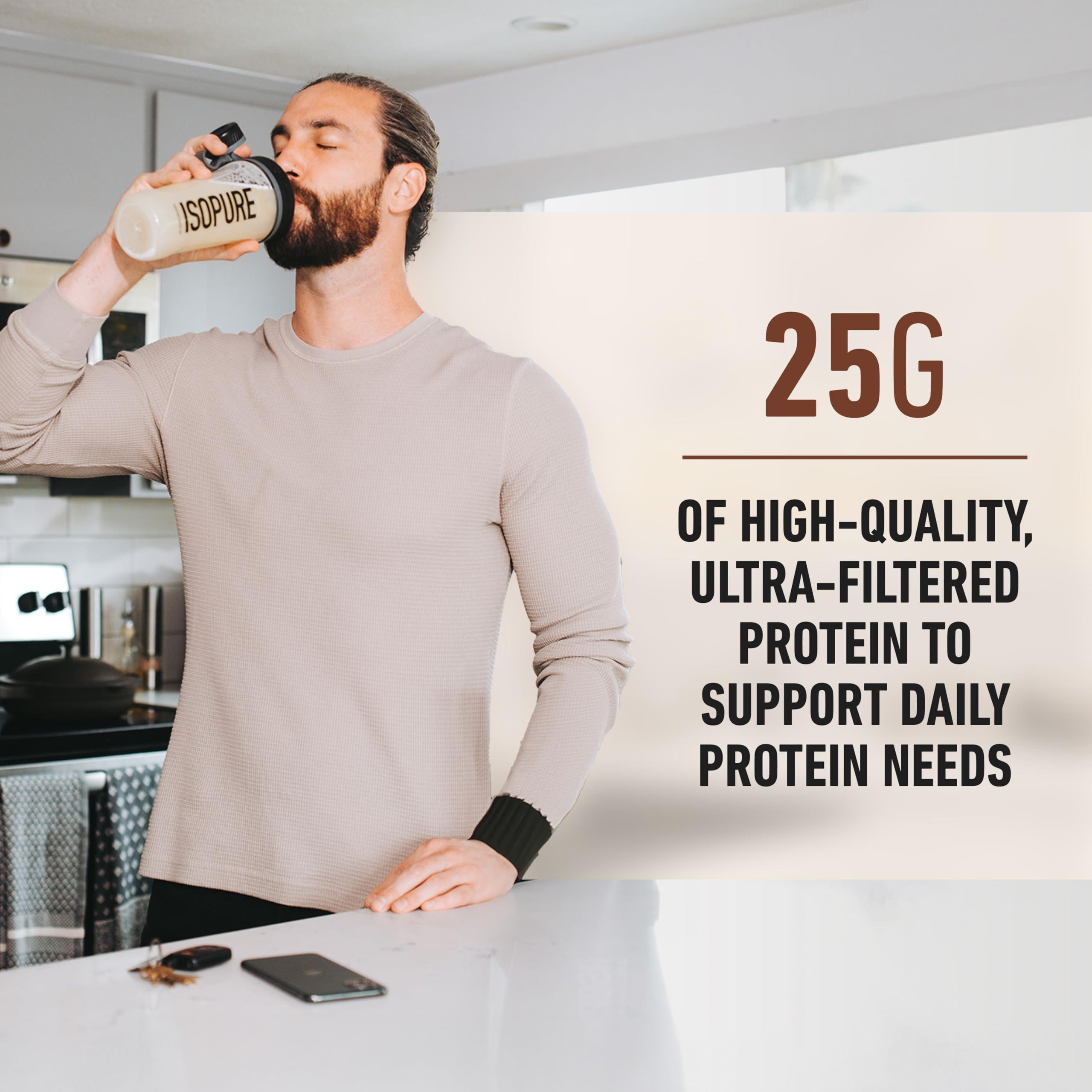 Isopure Isopure Low Carb 100% Pure Whey Isolate Protein Powder, Lactose Free, Gluten Free, With Vitamins, Dark Chocolate, 25g Protein Per Serving, 1 Lb, 14 Servings