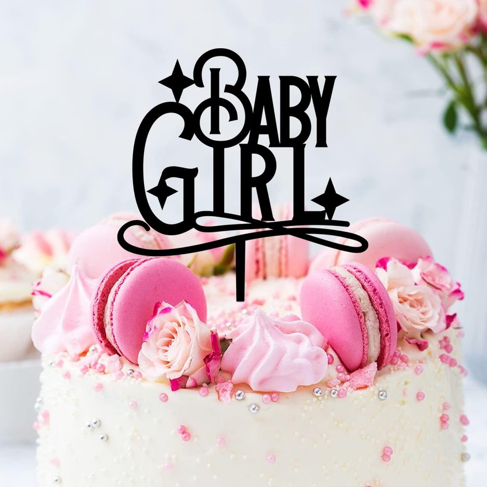 sanxnjana Baby Shower Baby Baptism Cake Topper Baby Girl Double Sided Cupcake Cake Insert Sign Funny Cake Décor for Newbaby Welcome Party Baby Photo Booth Props Newbaby Birthday Theme Party Decor
