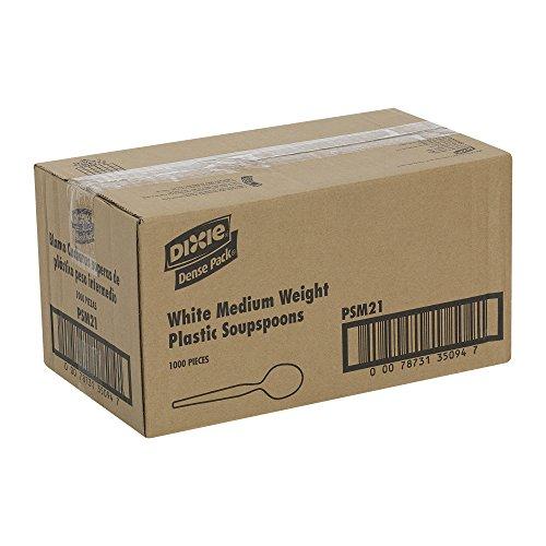 Georgia-Pacific Dixie 5.75" Medium-Weight Polypropylene Plastic Soup Spoon by GP PRO (Georgia-Pacific), White, PSM21, (Case of 1,000), Medium Weight