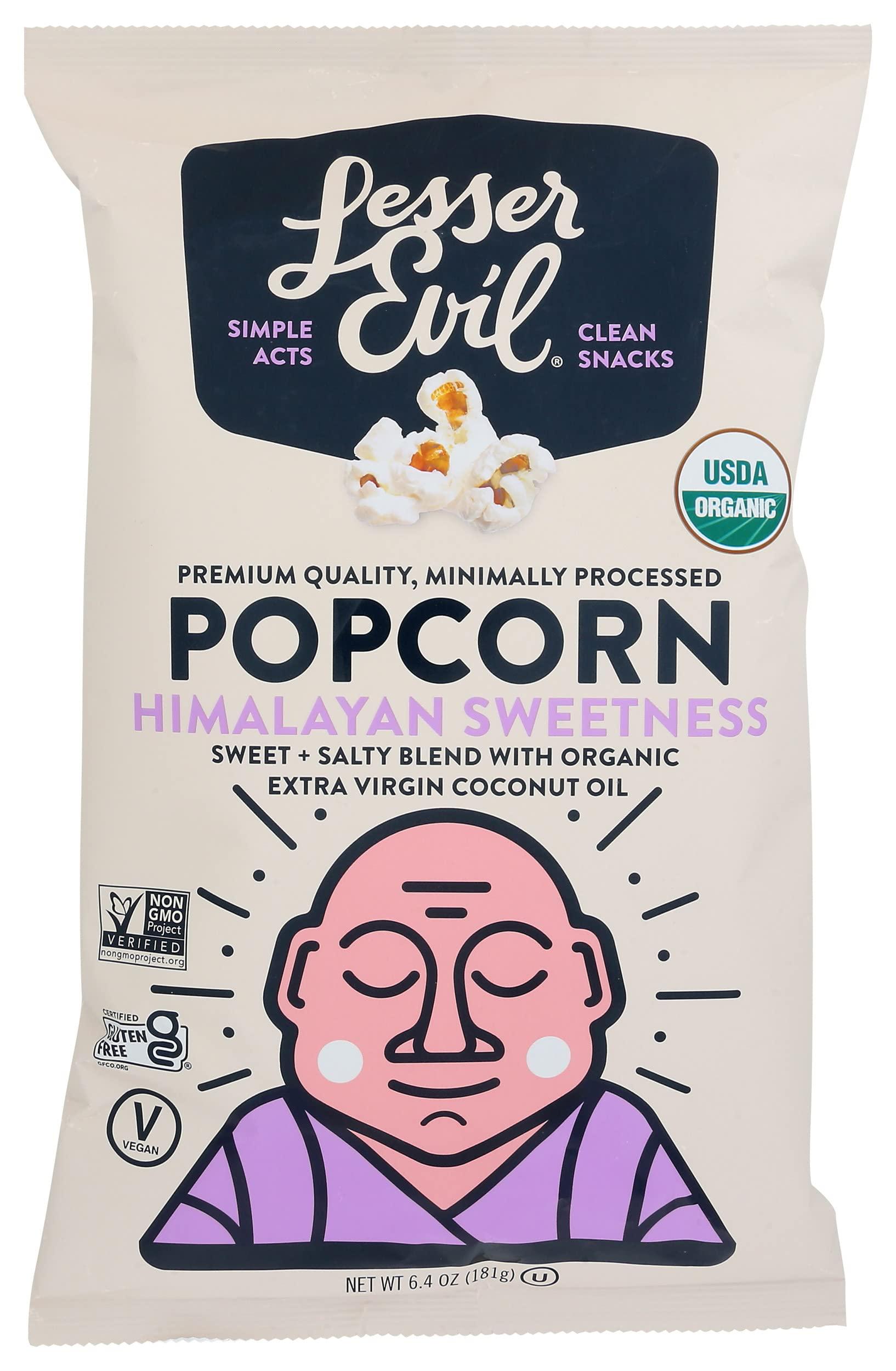 Lesserevil Lesser Evil Organic Himalayan Sweetness Popcorn, Gluten Free, Non GMO, 6.4 Ounces (Pack Of 12)