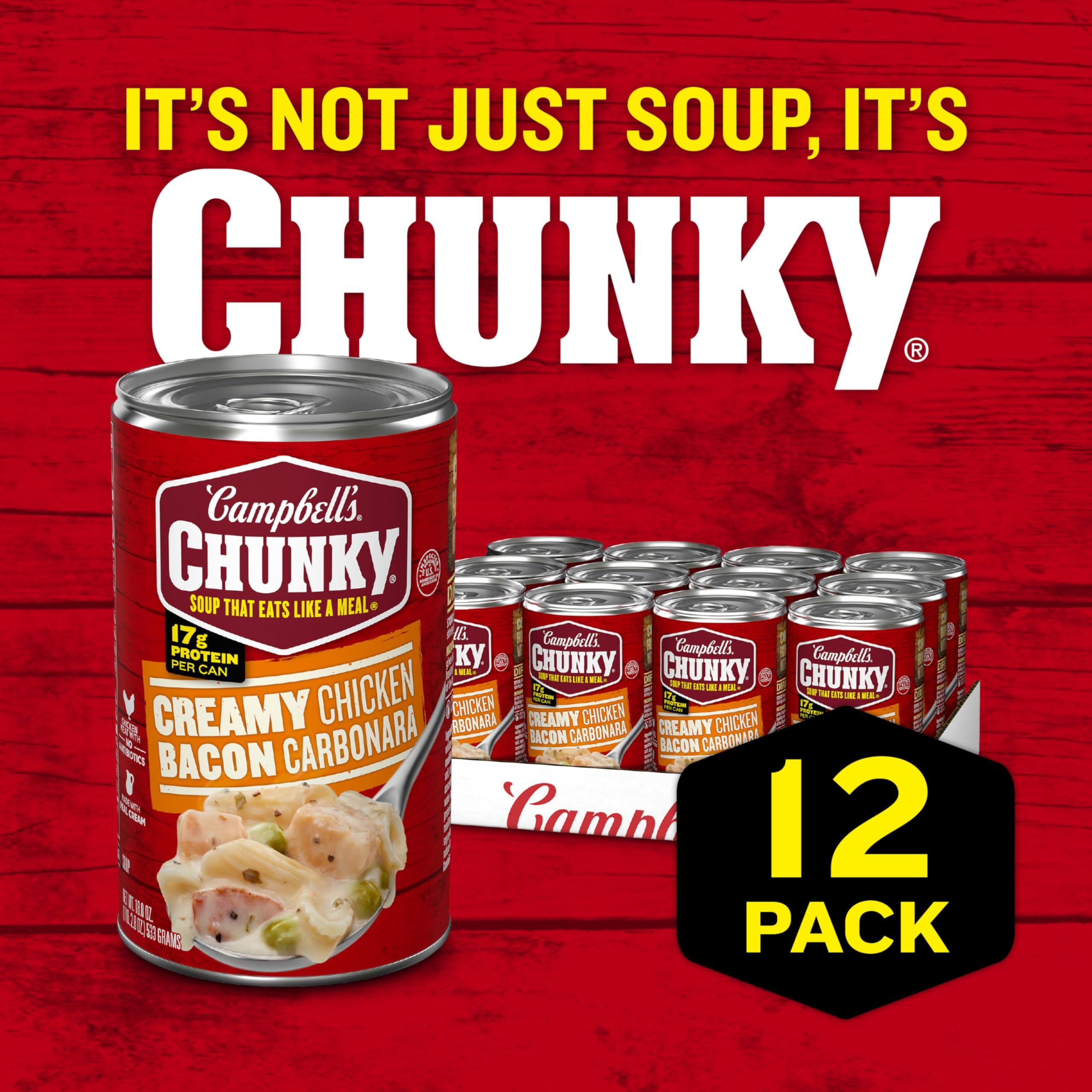 Campbell\'s Campbell\'s Chunky Creamy Chicken Bacon Carbonara Soup, 18.8 oz Can (12 Pack)