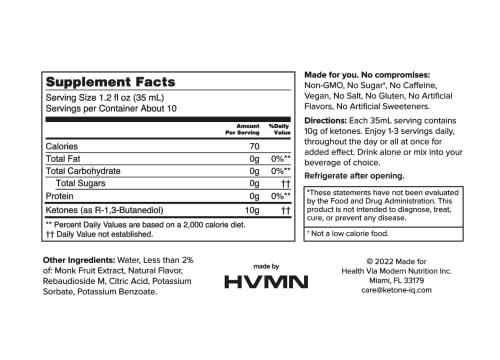H.V.M.N. Get Your Fuel from Ketones | Sugar Free, Caffeine Free | Clean Energy, Focus and Flow |Drinkable Ketones to Rapidly Elevate Ketone Levels | Keto Diet NOT Required (12 ct. 12 oz.)