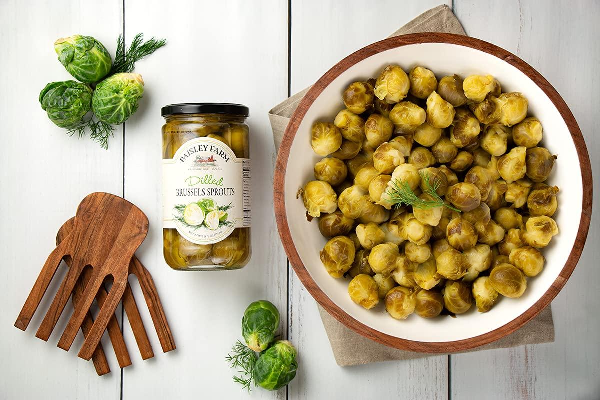 Al Amin Foods Hot & Dilled Brussels Sprouts Value Pack N.W. 24 FL OZ each 2 Glass Jars
