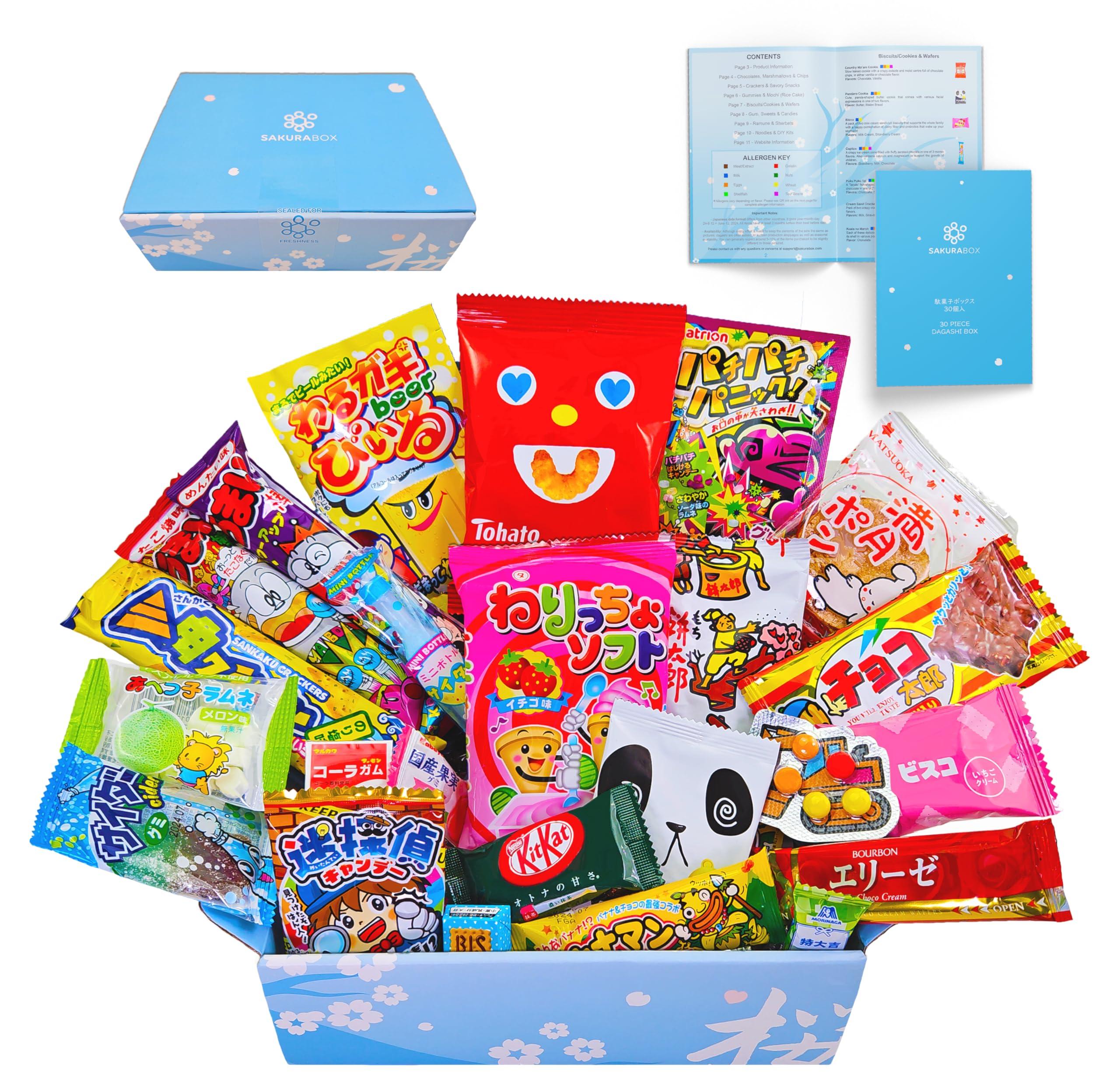 Japan2oz Bringing Japan to your Doorstep Japanese Snack Box and Kit Kat Bundle - 30 Japanese Candy & Snacks + Matcha & Strawberry KitKats Bags
