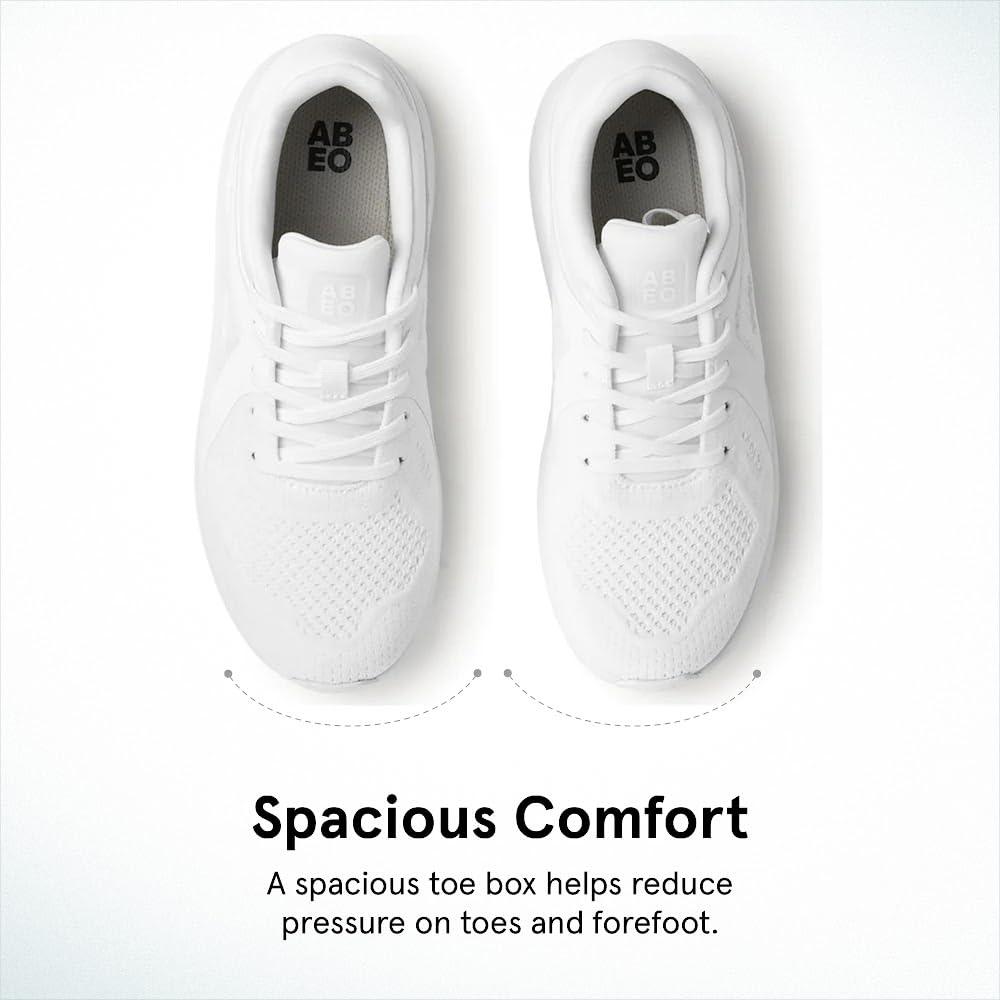ABEO ABEO MXV Shift Womens Metatarsal Footbed Walking Shoes | Orthopedic Sneakers for Women | Ball of Foot Pain Relief | Removable Orthotic Metatarsal Pads Women Bright White 7 Medium