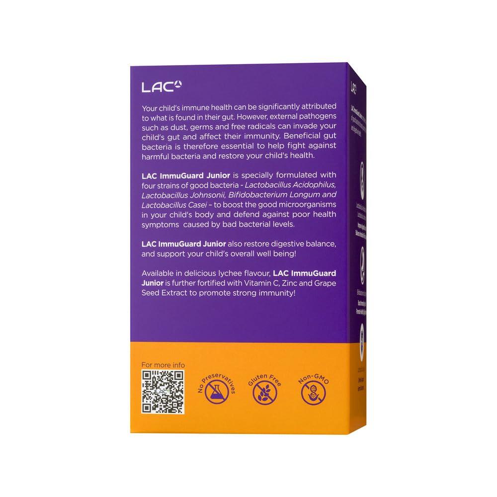 LAC LAC ImmuGuard Junior with Probiotics Lychee Flavour (30 Jelly Sticks)