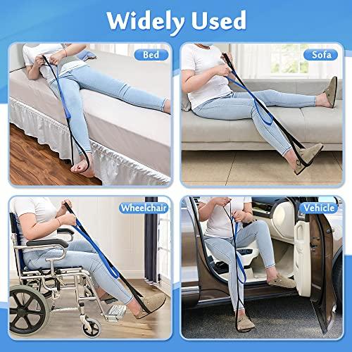 Mybow Leg Lifter Strap Medical Foot Lift After Surgery for Knee Hip Replacement Recovery Kit Mobility Aids Physical Therapy Leg Pull Strap Rigid Loop Foot Lifter Thigh Portable Leg Lifting Strap - 37" Long
