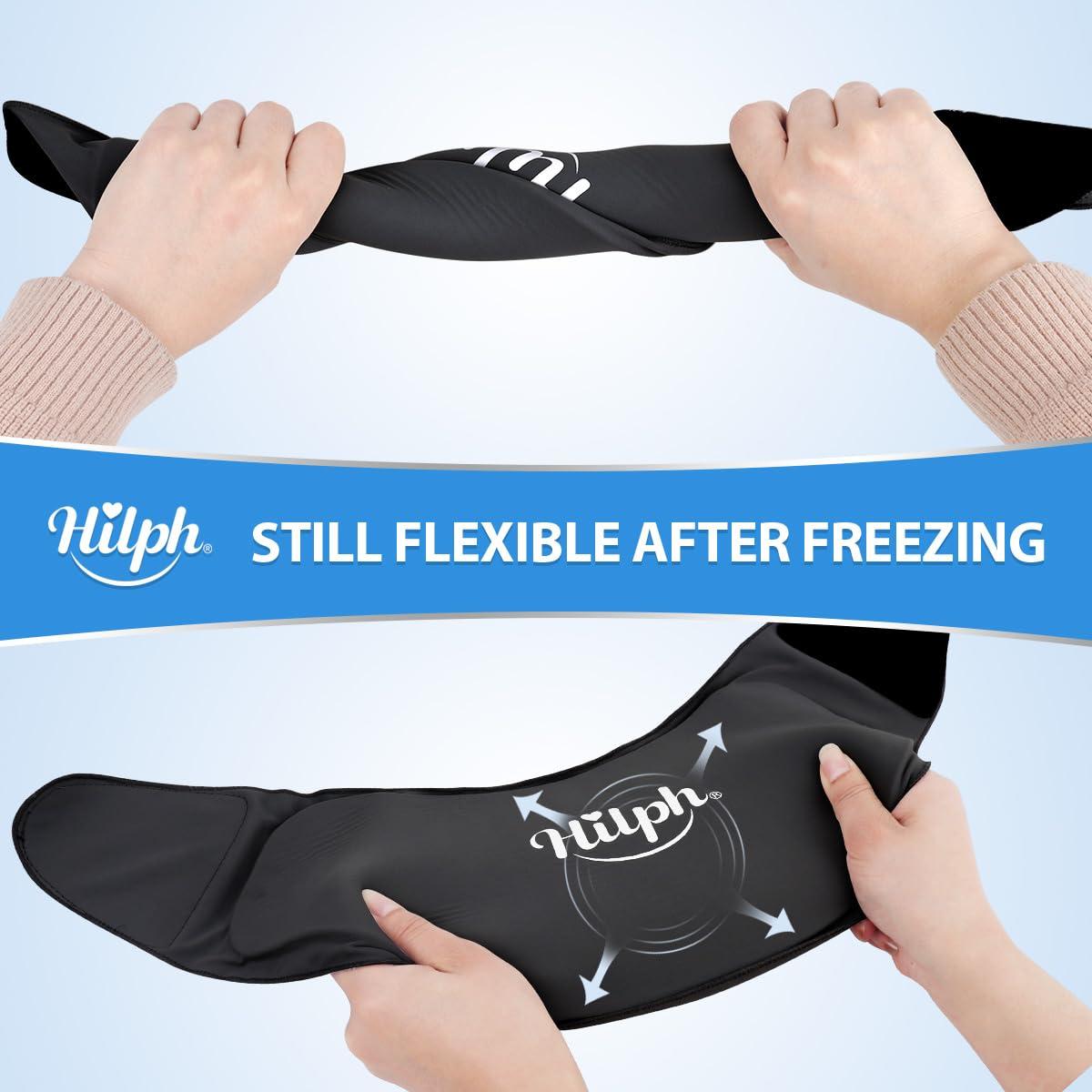 Hilph Hilph Cervical Neck Gel Ice Pack Wrap for Super Snug Fit, Flexible & Comfortable Reusable Hot Cold Therapy for Chronic Neck Pain, Neck Pressure, Sport Injuries, Neck Cervical Surgery (Black)