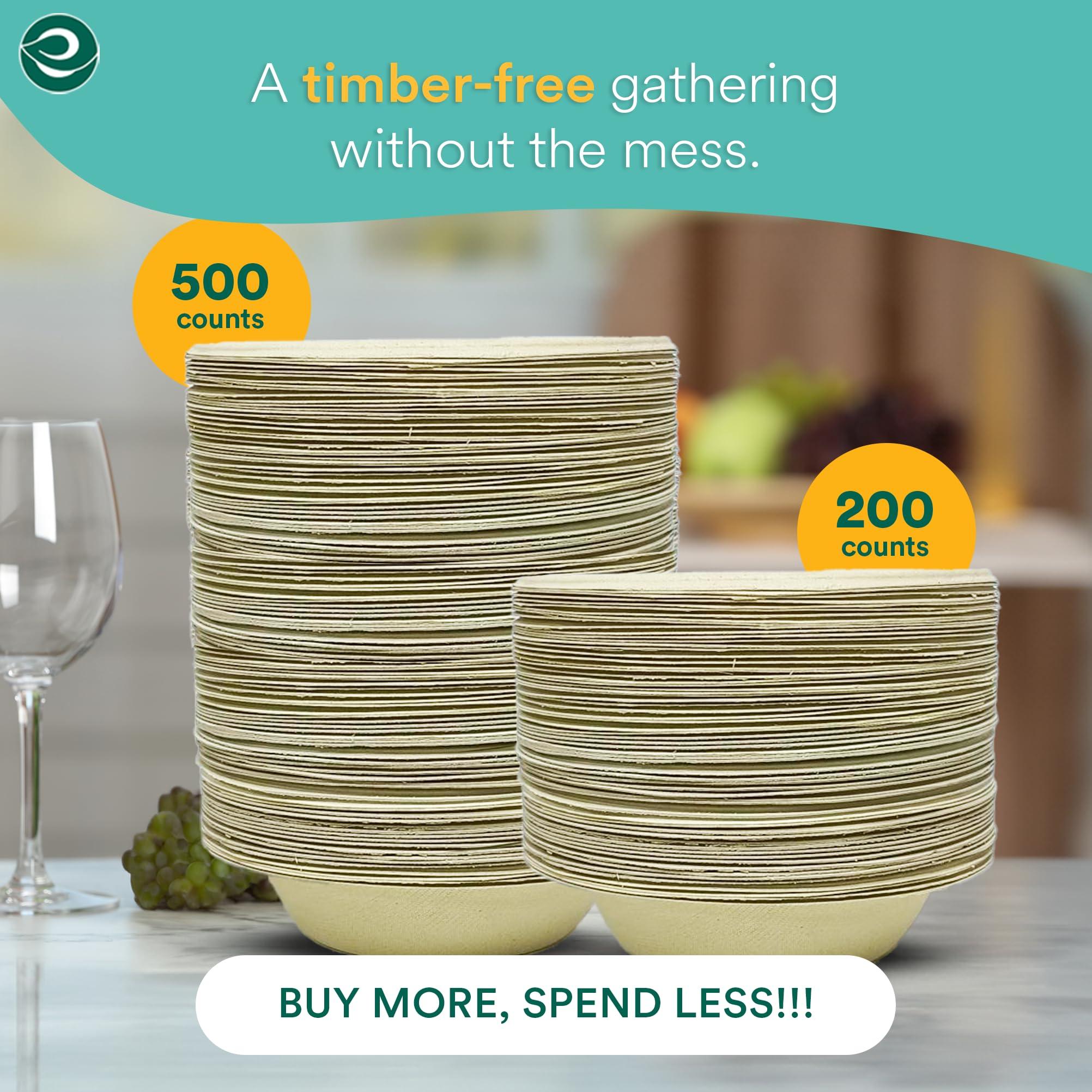 ECO SOUL ECO SOUL 100% Compostable 12 Oz Soup Bowls [4 Packs of 100] Disposable dessert bowls I Heavy duty paper bowl I Eco-friendly salad bowl I Biodegradable large Bowls