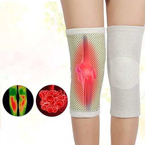 Fottone Self Heating Knee Pads Magnetic Therapy - Kneepad Outdoor Sports Knee Protector for Knee Fatigue Leg Massager Heated Knee Pad for Stress Relief (Gray, L)