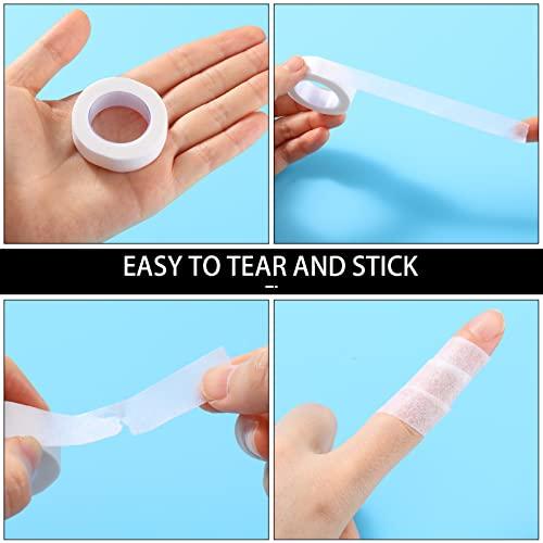 Nuanchu 6 Rolls Flexible Skin Tape Breathable Nose Tape Self Adhesive Gauze Tape for Wound Injuries Swelling Sports, 0.5 Inch x 10 Yards (White)