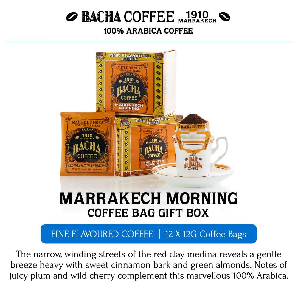 Bacha Coffee Bacha Coffee | Marrakech Morning Fine Flavoured, Medium Roast, 12 * 12g Individually Wrapped 100% Arabica Single Serve Filter Bags