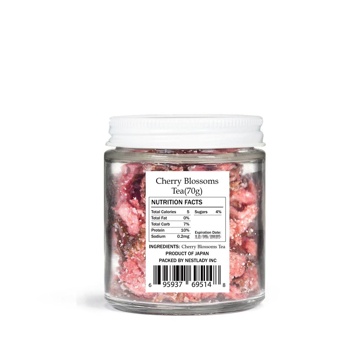 NESTLADY NESTLADY Edible Salt Pickled Sakura, Pickled Sakura Cherry Blossoms, 70g / 2.47oz