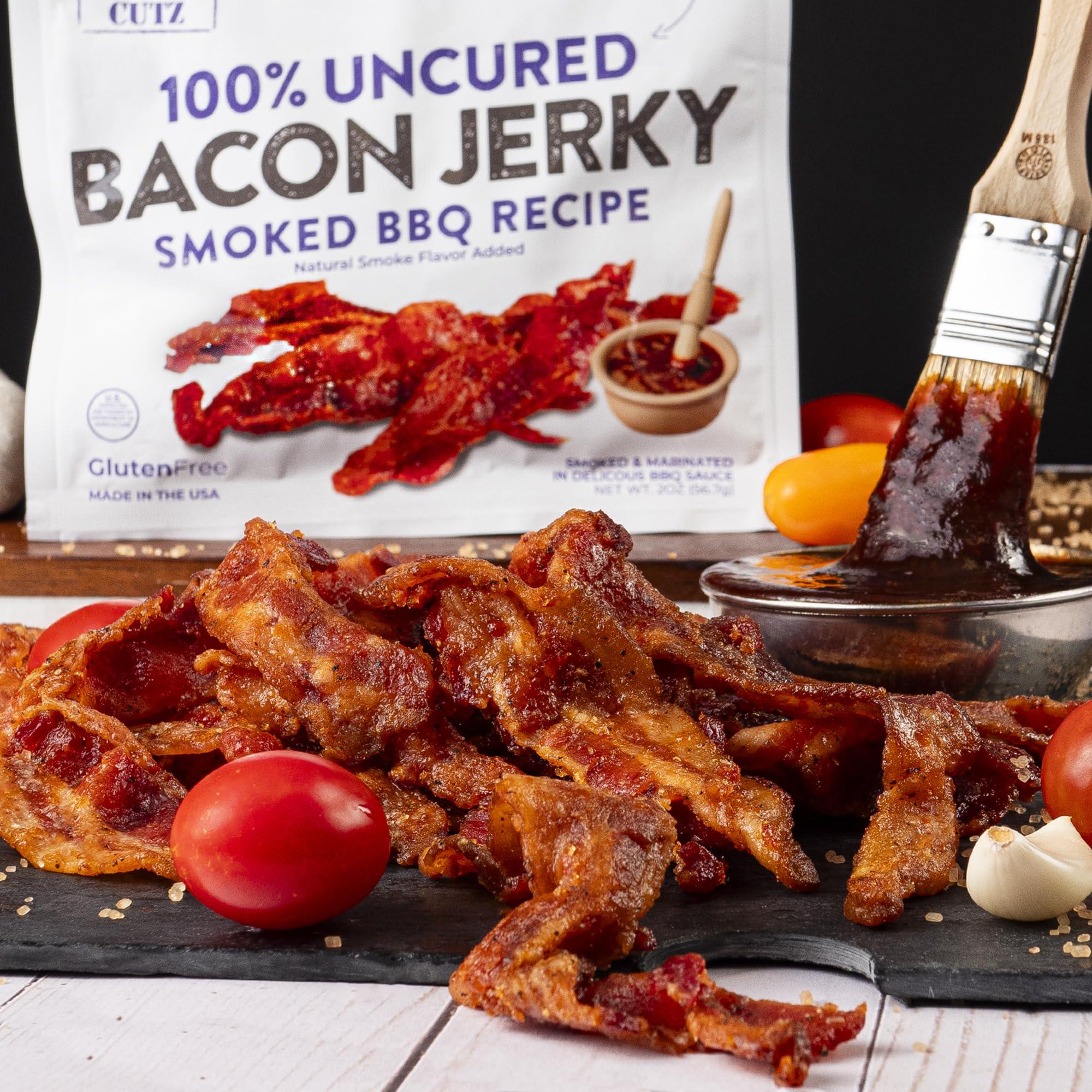 Wicked Cutz Bacon Jerky Variety Pack, Tender, Flavorful, Easy to Chew Bacon Jerky with up to 24g Protein Per Bag, Gift Basket for Men, Unique Gifts for Men, Food Gifts (5 Bags)