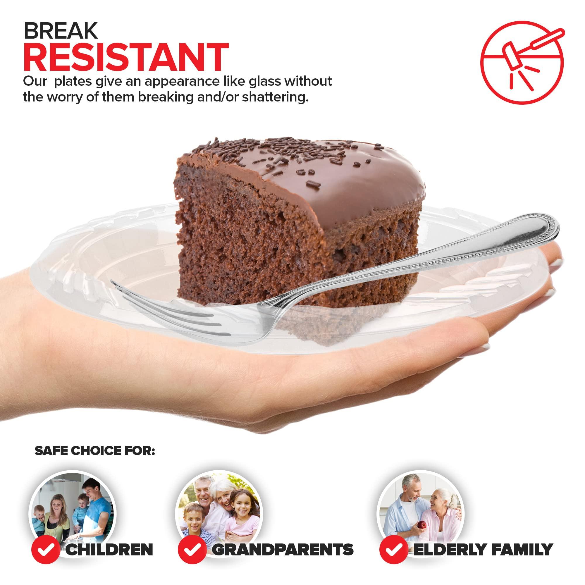 Stock Your Home Stock Your Home 6-Inch Clear Plastic Dessert Plates (40 Pack) Flexible Disposable Clear Plates for Dessert & Appetizers, Crystal Clear Small Plates for Parties & Catering, Clear Plastic Party Plates