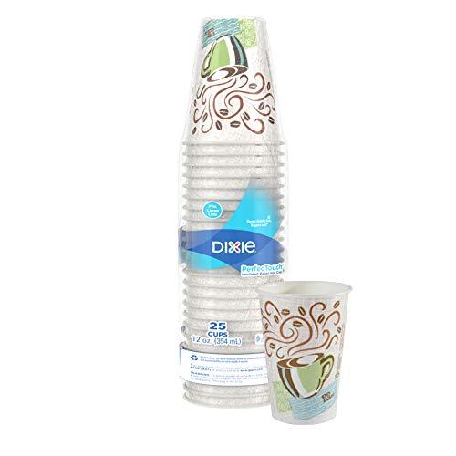 Georgia-Pacific Dixie PerfecTouch 12 Oz Insulated Paper Hot Coffee Cup by GP PRO (Georgia-Pacific), Coffee Haze, 5342DX, 500 Count (25 Cups Per Sleeve, 20 Sleeves Per Case)