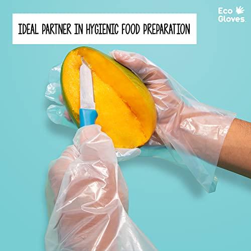 Eco Gloves Eco Gloves Plant-Based Eco-Friendly Compostable Disposable Gloves for Food Prep, Cooking, Serving, Beauty Salons, Arts & Craft, Household Cleaning | 100-Count | Clear (Small)