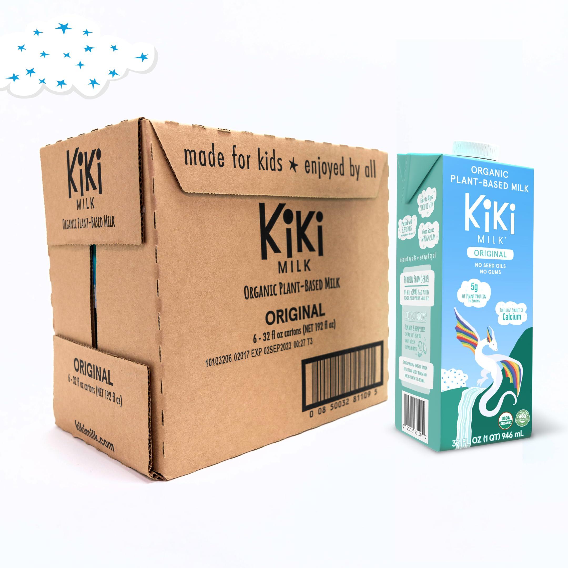 Kiki Milk Kiki Milk Plant Based Milk - Organic Original Kiki Milk - Calcium & Magnesium Source - Gluten Free, Gum Free, GMO Free, Dairy Free, Soy Free, Glyphosate Free - Shelf Stable - (32 oz • Pack of 6)