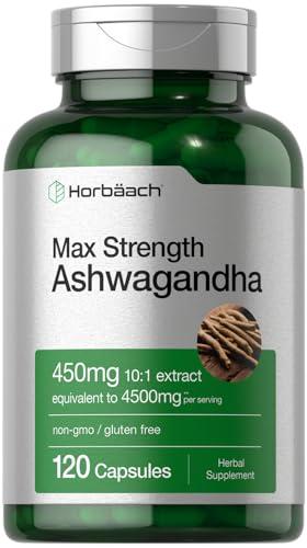 Horbach Horbach Ashwagandha Supplement | Max Strength | 120 Capsules | Non-GMO, Gluten Free