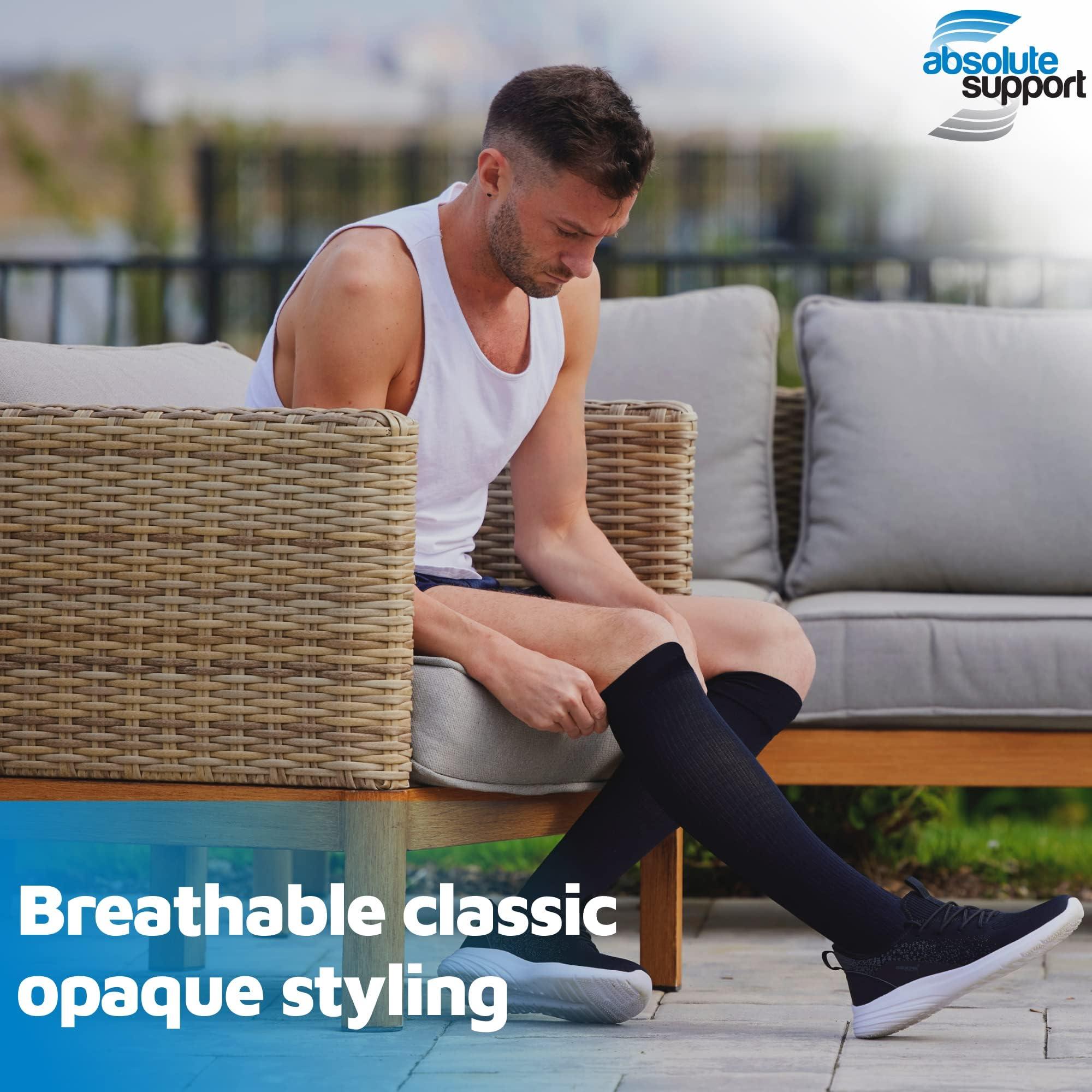 ABSOLUTE SUPPORT ABSOLUTE SUPPORT (3 Pairs) Opaque Knee High Graduated Compression Socks for Women and Men 20-30mmHg | For Swelling, Edema, Sclerotherapy, Diabetic - Black, Small - A501BL1-3