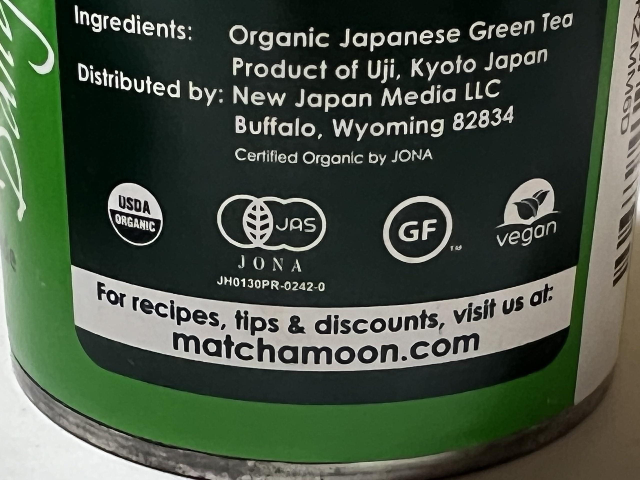 Matcha Moon Matcha Moon Daily Zen Organic Matcha Green Tea Powder - All-Purpose Cafe Grade, Bursting with Antioxidants & L-Theanine - From Uji, Kyoto Japan - 100g Value Tin