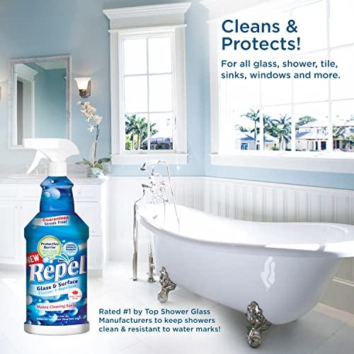 Clean-X Clean-X REPEL Glass & Surface Cleaner 32 fl. oz. - Cleans & Repels water spots and dirt on glass, mirror, tile and multi surface by UNELKO (3)