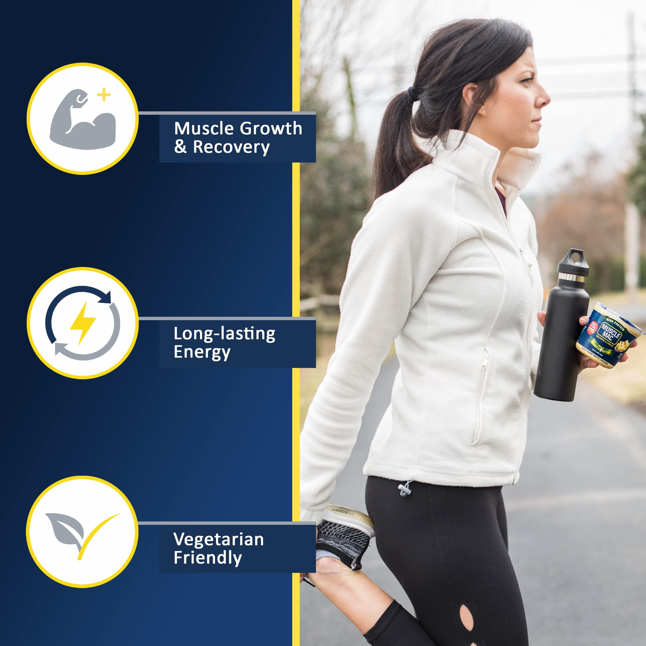 MUSCLE MAC Muscle Mac High Protein Macaroni & Cheese 6.75 oz. 10 Pack + Macaroni & Cheese GrassFed Cows Butter3.6 oz. 12 Pack