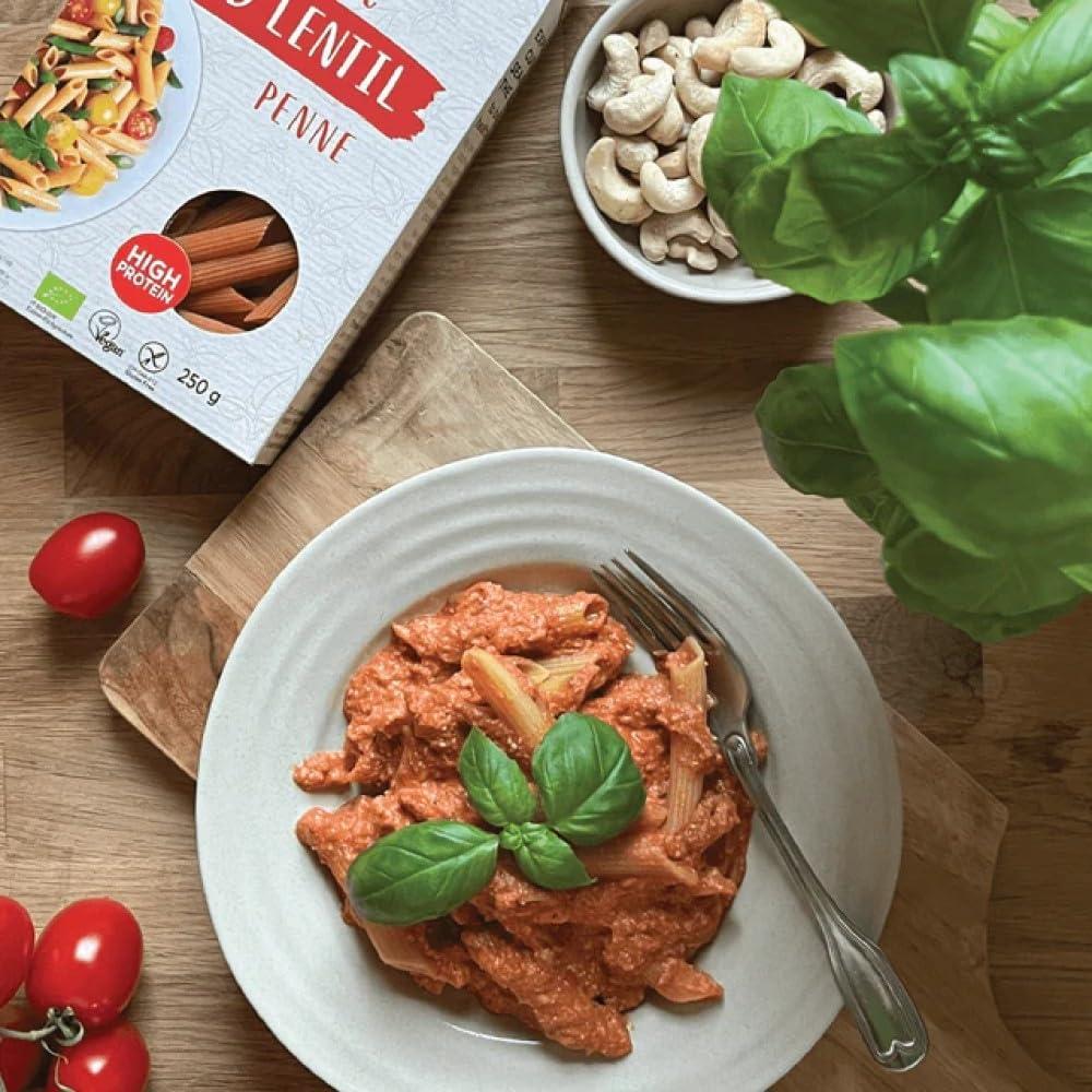 EXPLORE CUISINE Explore Cuisine Organic Red Lentil Penne Pasta, Non GMO, 8 Ounces (Pack Of 6)