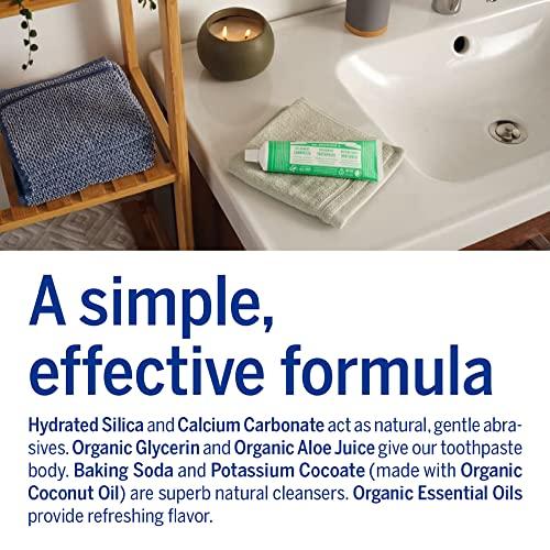 Dr. Bronner\'s Dr. Bronners - All-One Toothpaste Variety Pack - Peppermint & Spearmint, 70% Organic Ingredients, Fluoride-Free, Helps Freshen Breath, Vegan (5oz, 4-Pack)