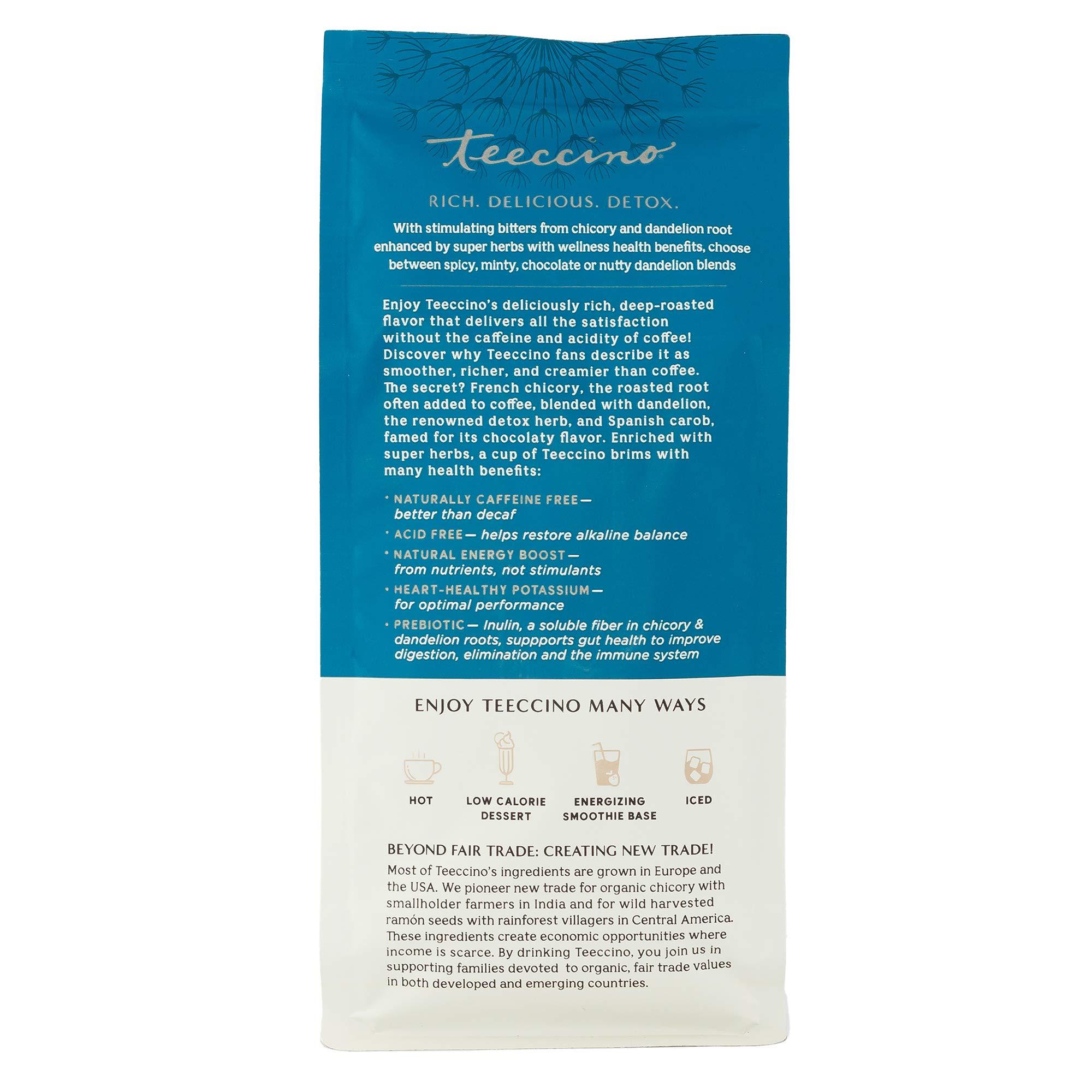 Teeccino Teeccino Dandelion Mocha Herbal Coffee - Caffeine-Free Coffee Alternative with Prebiotics, Gluten Free, Acid Free - Medium Roast, 10 oz