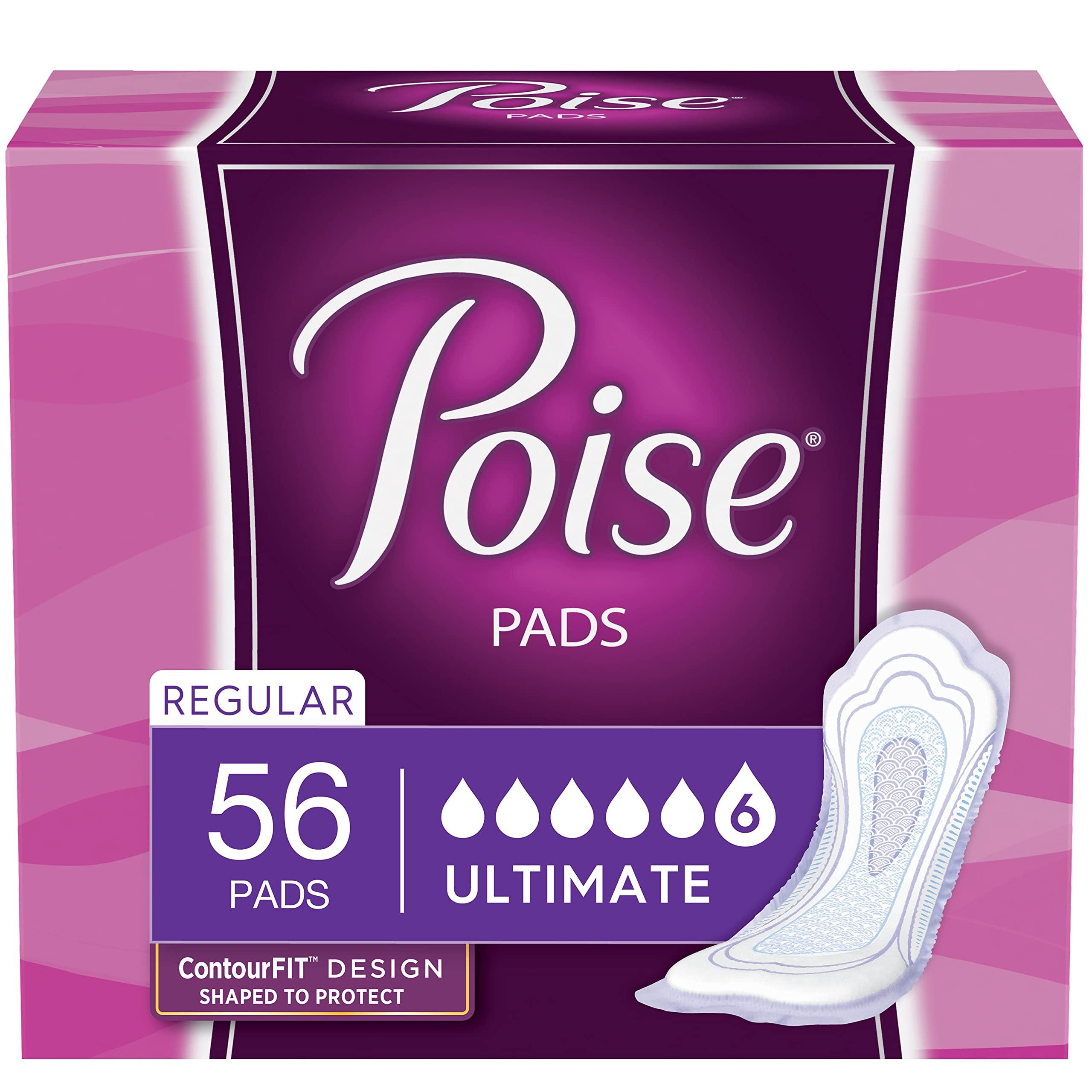 Poise Poise Incontinence Pads, Ultimate Absorbency, Regular, 56 Count