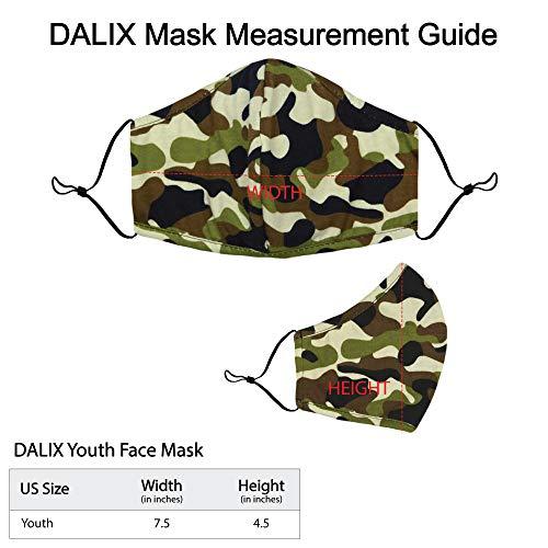 DALIX DALIX Kids Camouflage Cotton Face Mask Camo Reuseable Made in USA Green XXS