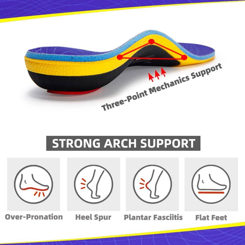 VALSOLE VALSOLE Heavy Duty 220+lbs Orthotic Inserts for Plantar Fasciitis - Absorb Shock, Support High Arches and Flat Feet