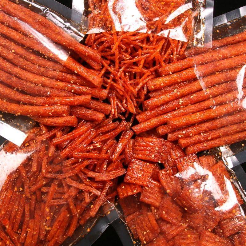 RETBST Chinese Spicy Latiao, Spicy sticks snack gift pack, Spicy and hot latiao snacks, Ready-to-eat spicy gluten, Office casual snack, Spicy slices spicy strips, Chinese specialties (4 bags(280g))