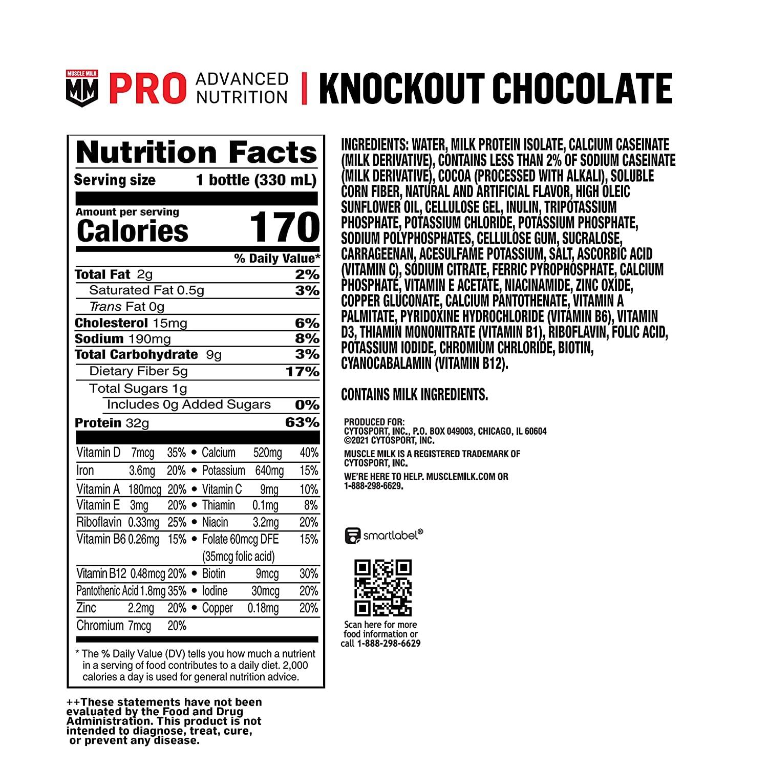 Muscle Milk Muscle Milk Pro Series Protein Powder Supplement, Knockout Chocolate, 5 Pound & Pro Advanced Nutrition Protein Shake, Knockout Chocolate