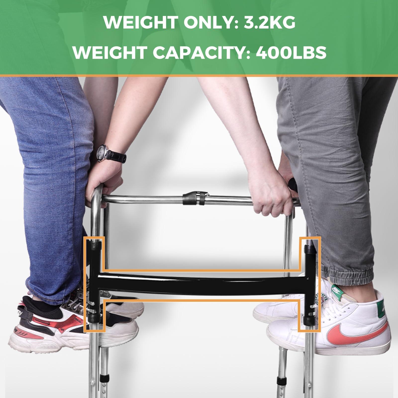 GRLEAYIE GRLEAYIE Folding Walkers for Seniors,Front Wheel Walker with Seat, Lightweight Walkers for Elderly Adult,Adjustable Height Medical Walker, Portable Compact Bariatric Walker Supports Up to 400 Pounds