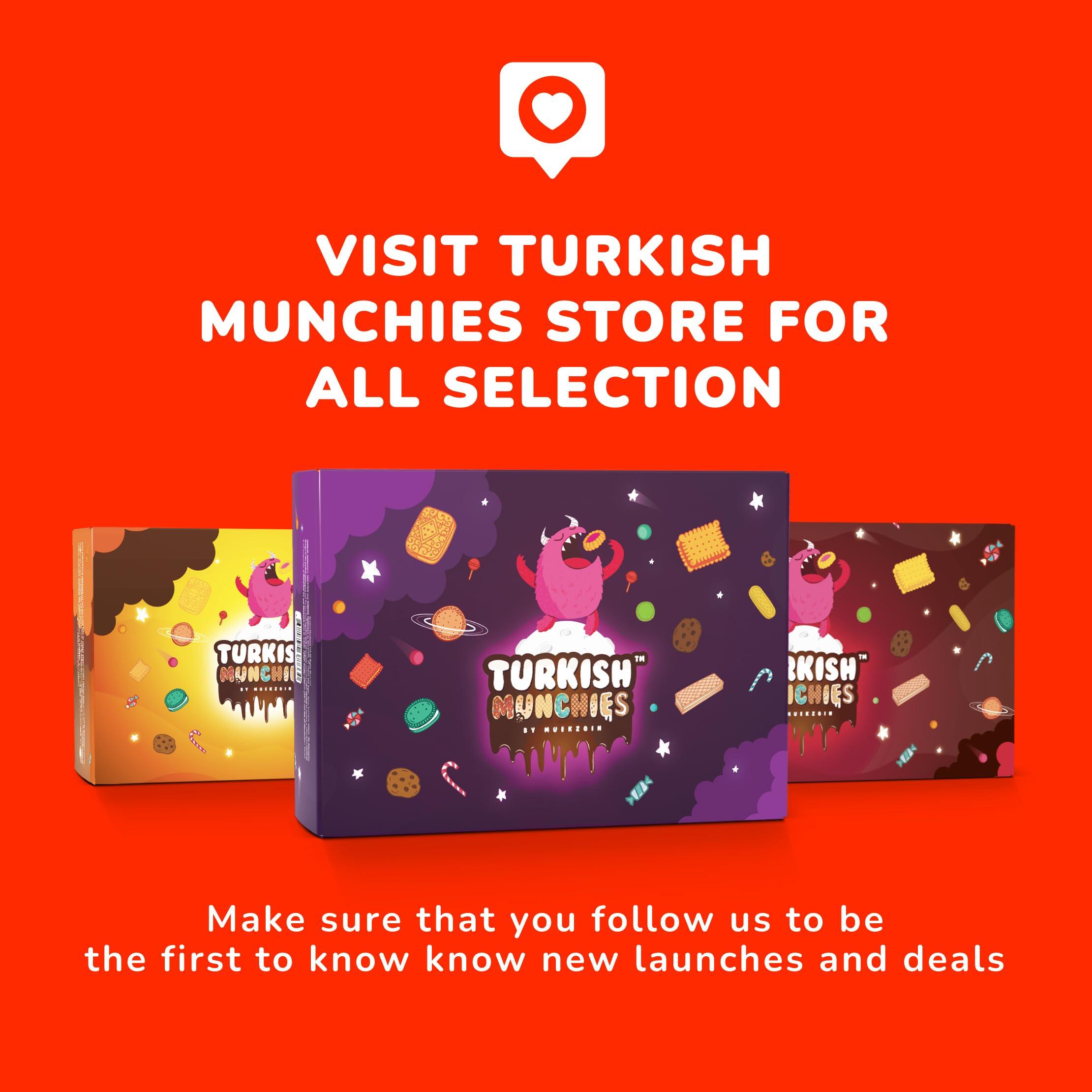 Turkish Munchies by Muekzoin Mega International Snack Box | Premium Exotic Foreign Snacks | Unique Snack Food Gifts Included | Try Extraordinary Turkish Snacks | Candies from Around the World | 32 Full-Size Snacks