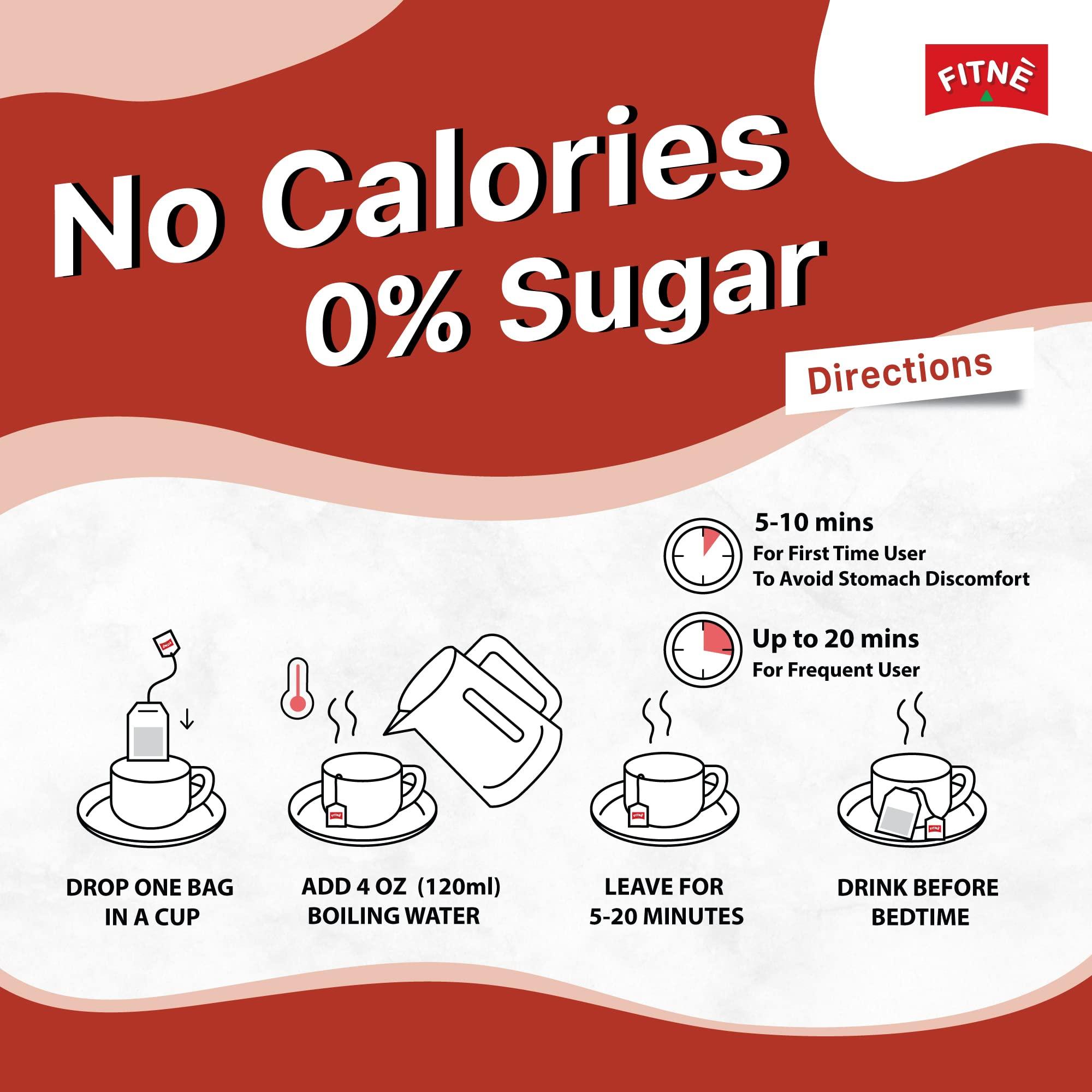 FITNÈ FITNE Original Herbal Tea Senna Infusion Healthy Wellness Beverage Natural Gentle Detox Cleanse No Calories Caffeine Free, 80 Tea Bags