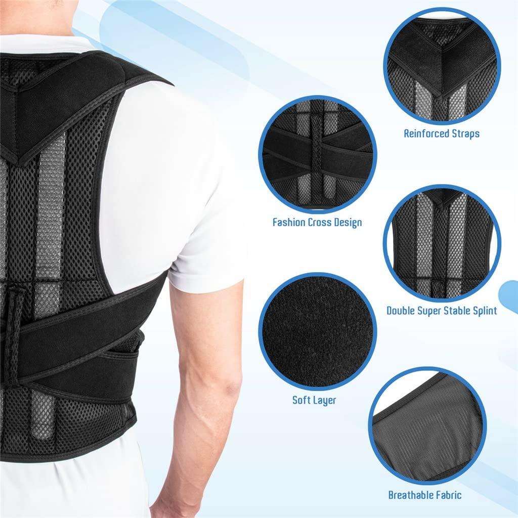 ENPAP ENPAP Adjustable Posture Corrector Back Support Shoulder Back Brace Posture Correction Spine Postural Fixer Tape (Color : D, Size : L Code)