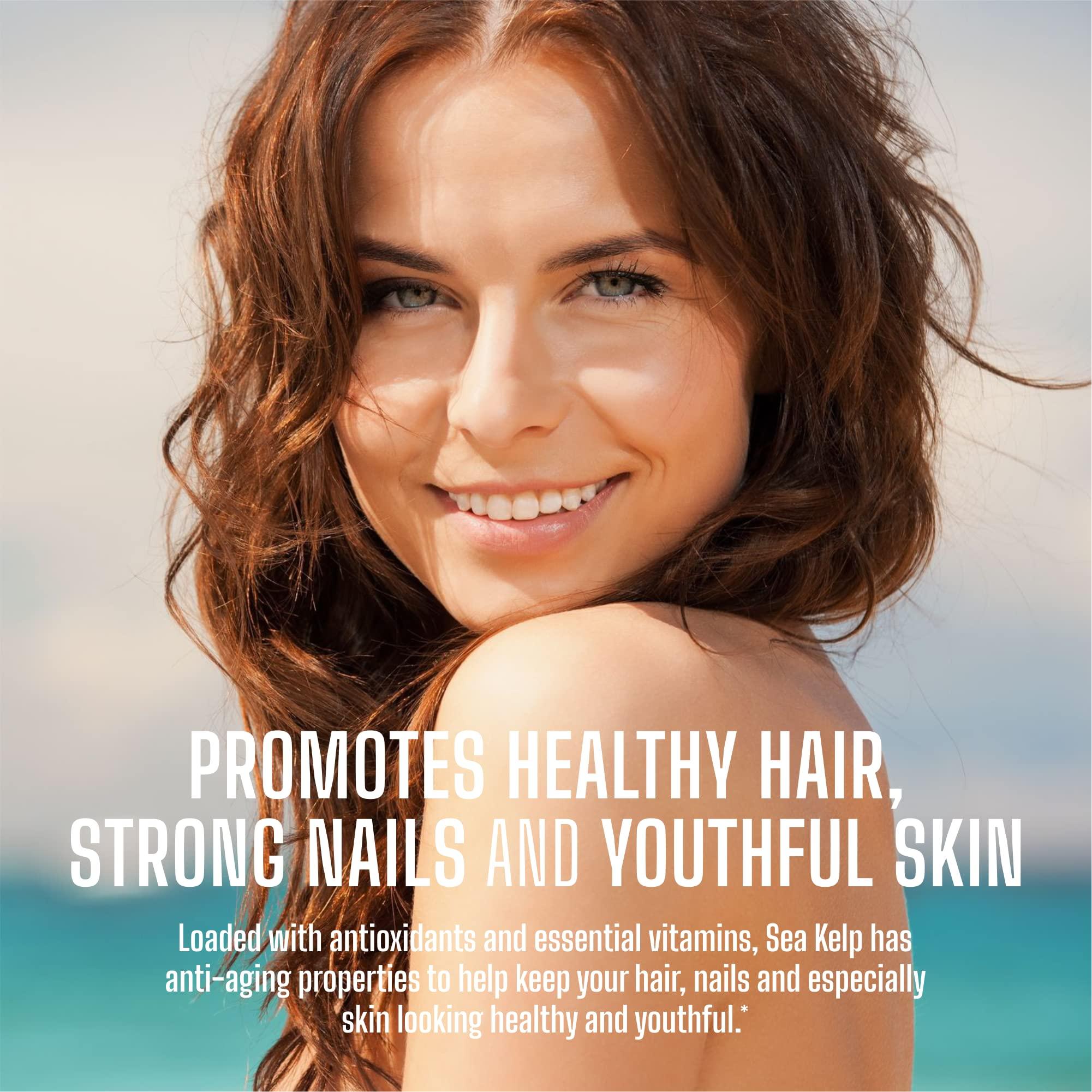 grow vitamin Organic Sea Kelp (Icelandic) Enhanced - Pure Healthy Thyroid Support Natural Iodine Supplement w/Organic Sea Kelp, Blue-Green Algae & Red Algae - Immune System & Metabolism Support - 90 Capsules