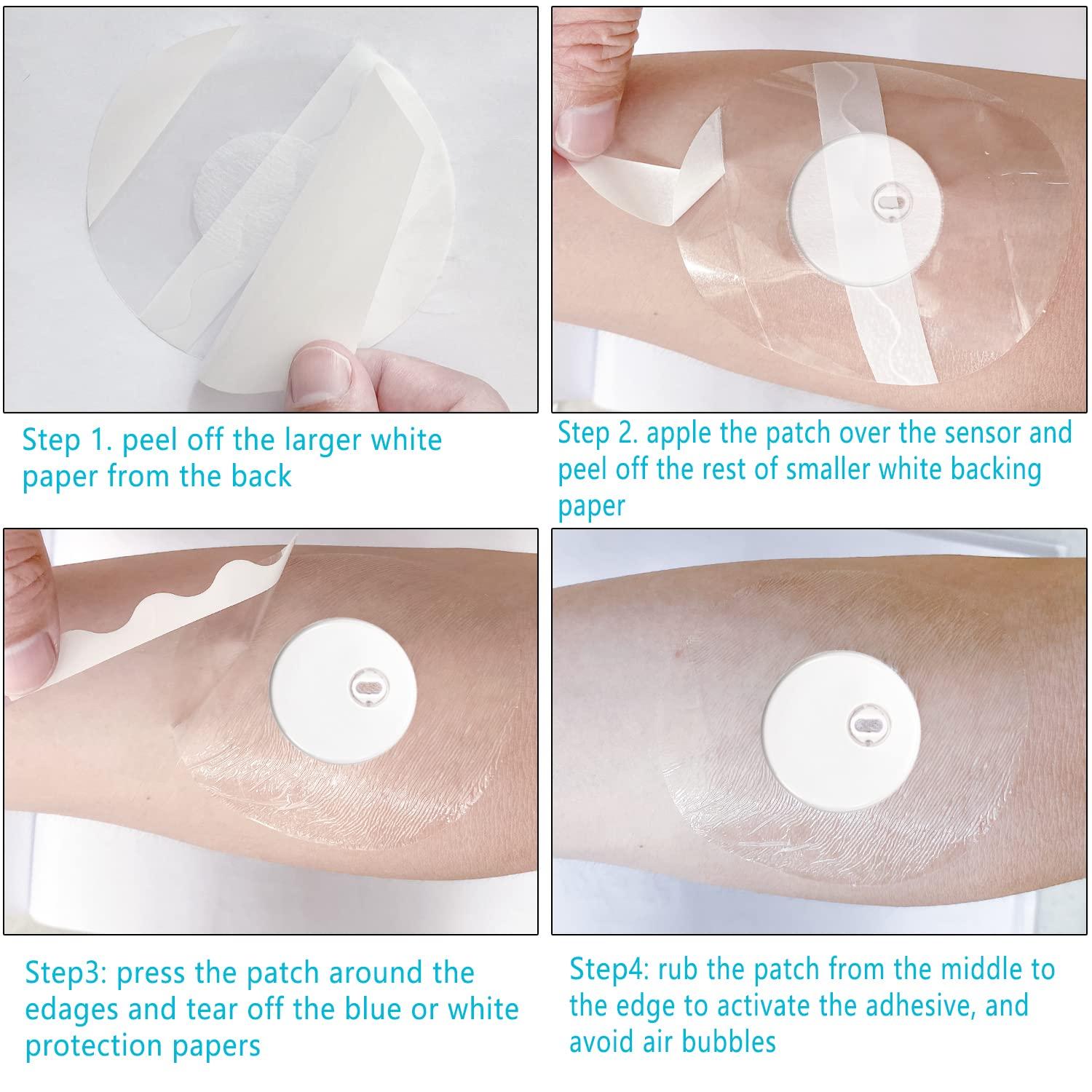 GTAGKOMMEN 20 Pack Freestyle Libre 3 Sensor Covers, Waterproof & Transparent Adhesive Patches for Libre 3 Sensor Covers, No Glue on The Center and Strong Stick Will to 14 Days Protect Your Sensor -GTAGKOMMEN