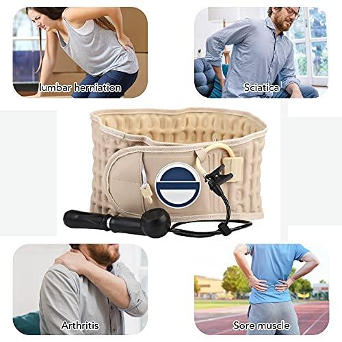 JuZi Store Decompression Back Belt - Spinal Air Traction Belt for Lumbar Support and Lower Back Pain, Back Support & Lumbar Traction Belt, Back pain relief for Sciatica, Herniated disc ( Color : Yellow )