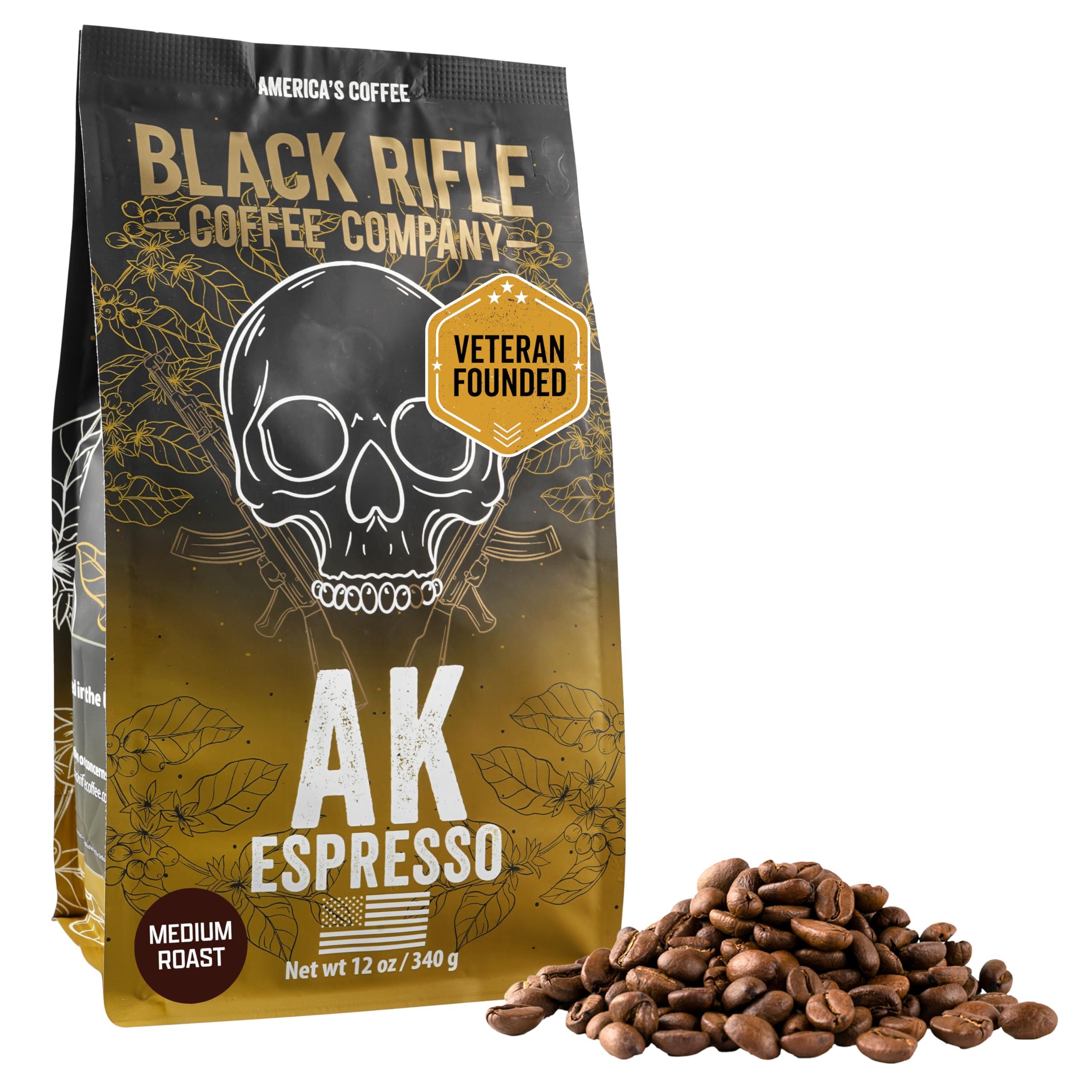 Black Rifle Coffee Company Black Rifle Coffee Company, AK-47 Espresso,100% Arabica Coffee,Colombian Supremo Roasted Dark, Whole Bean 12 oz Bag